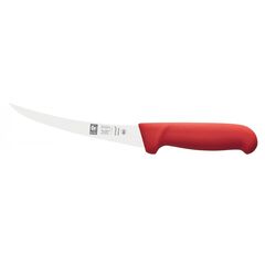 Нож обвалочный 130/260 мм, изогнутый, полугибкое лезвие, красный, серия SAFE, Icel