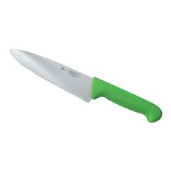 Нож поварской 25 см, зеленая пластиковая ручка, волнистое лезвие, серия PRO-Line, P.L. Proff Cuisine