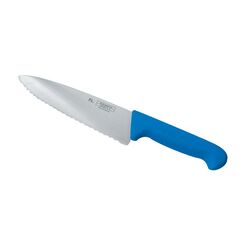 Нож поварской 25 см, синяя пластиковая ручка, волнистое лезвие, серия PRO-Line, P.L. Proff Cuisine