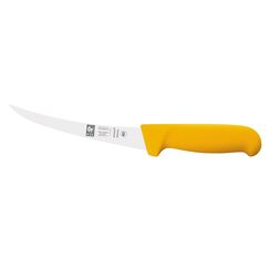 Нож обвалочный 130/260 мм, изогнутый, жесткое лезвие, желтый, серия SAFE, Icel